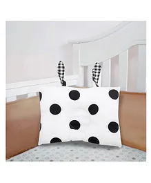 Baby Moo Polka And Plaid Dot Double Sided Pillow - Black