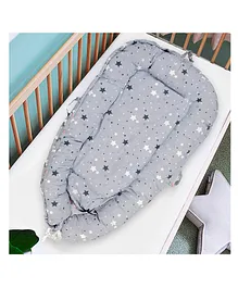 Baby Moo Baby Bed Cum Sleeping Carry Nest Starry Unicorn Print - Grey