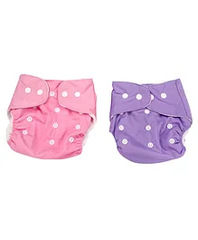 Baby Moo Adjustable & Reusable Diaper Pack of 2  - Blue Pink