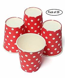 Party Anthem Polka Dotted Caper Cups Red - Pack of 20