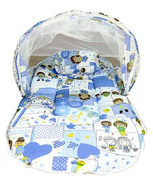 Planet Of Toys Baby Bedding Set With Mosquito Net - Blue