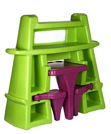 Ok Play Activity Station with Table and Chair Storage - Green Violet