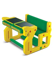 Ok Play Pony Double Chair and Desk Set - Yellow Green