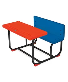 Ok Play Desk With Attached Bench - Red Blue