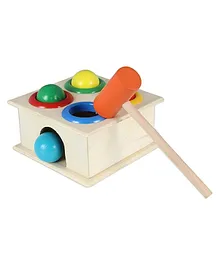 Tinykart Wooden Hammer Ball Knock Case Toy - Multicolour