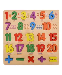 Tinykart Wooden Number Board Puzzle - 25 Pieces