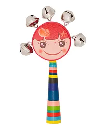 Tinykart Smiley Faced Stick Rattle - Multicolor