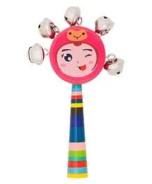 Tinykart Girl Faced Stick Rattle - Multicolor