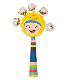 Tinykart Girl Faced Ghungroo Rattle - Multicolor