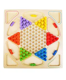 Tinykart 2 in 1 Chinese Checkers and Ludo Wooden Board Game - Multicolor