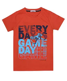 Luke and Lilly Half Sleeves Game Day Printed Tee - Red