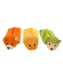 Ultra Animal Character Pencil Pouch - Orange Yellow Green