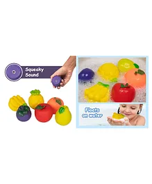 Ratnas Squeaky Toys Fruits 6 Pieces - (Colors & Fruits May Vary)