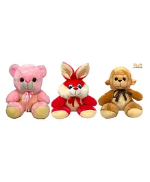 Sterling Soft Toys Teddy Bear Rabbit & Monkey Set of 3 - Height 16 cm