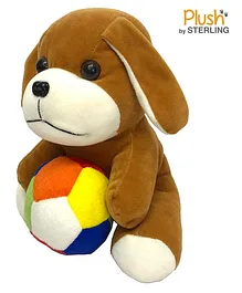 Sterling Puppy with Ball Soft Toy Brown - Height 25 cm