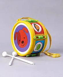 Petals Baby Drum With Stick Animal Print (Color & Print May Vary)