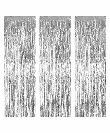 ZyozI Foil Fringe Curtains Photo Backdrop Pack Of 3 - Silver