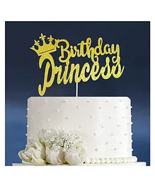 Zyozi Princess Birthday Party Cake Topper - Gold
