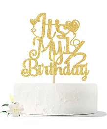 Zyozi Its My 1/2 Birthday Party Cake Topper - Gold