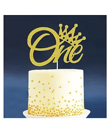 Zyozi First Birthday Party Cake Topper - Gold