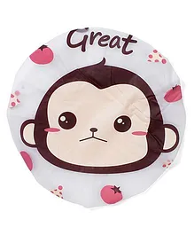 Adore Baby Shower Cap Cartoon Great Monkey Print - White & Brown