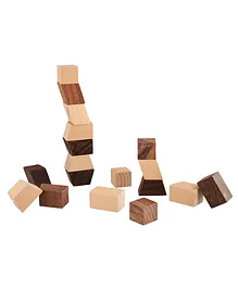 EDUEDGE Crazy Stacker Wooden Blocks Set Brown - 20 Pieces