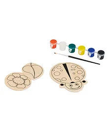 EDUEDGE Paint Us Magnetic Ladybird Wooden Painting Toy Pack of 3 - Multicolor