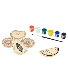 EDUEDGE Paint Us Magnetic Fruit Platter Wooden Painting Toy Pack of 5 - Multicolor