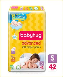Babyhug Advanced Pant Style Diapers Small (S) Size - 42 Pieces