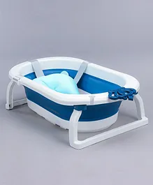 Babyhug Foldable Bathtub with Cushion - Dark Blue