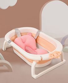 Babyhug Foldable Bathtub with Cushion - Light Pink