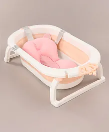 Babyhug Foldable Bathtub with Cushion - Light Pink
