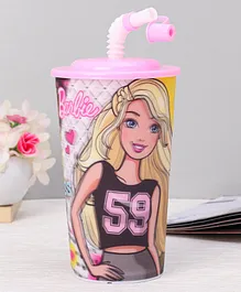 Marvel Barbie Tumbler With Straw Pink - 600 ml 