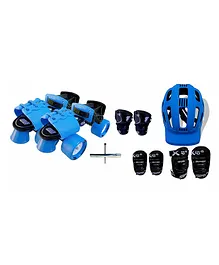 Jaspo Pro Senior Adjustable Skates Combo - Blue