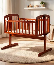 Babyhug Joy Plus Cradle with Mosquito Net
                        Walnut| Solid Pinewood| Sturdy Construct| Easy
                        to Assemble| Swing Lock