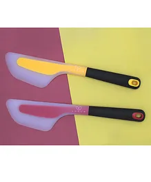 Amour Silicone Spatula Scraper Spoon Pack of 2 - Red Yellow 