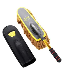iLife Microfiber Car Dash Duster Brush With Case - Yellow