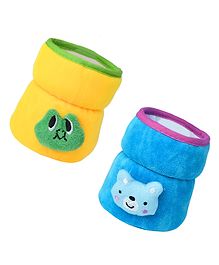 The Little Looker Plush Cotton Bottle Cover Blue Yellow Pack of 2 - Fits 125ml Bottle Each (Cartoon Print May Very)