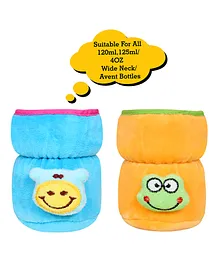 The Little Looker Plush Cotton Bottle Cover Blue Yellow Pack of 2 - Fits 125 ml Bottle Each