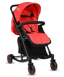 LuvLap Cosmos Rocker Stroller with Swivel Wheels and 5 Point Safety - Red