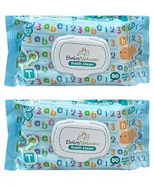 The Little Lookers  Soft Cleansing Anti Bacterial Baby Cotton Wipes Pack Of 2 - 90 Pieces Each
