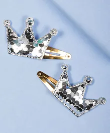 Arendelle Set Of 2 Sequence Crown Clips - Silver