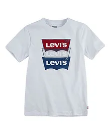 Levi's® Half Sleeves Batwing Logo Printed Tee - White