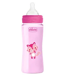 Chicco Well-Being Feeding Bottle with Fast Flow Pink - 330 ml