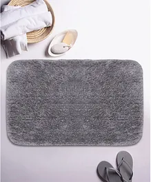 Bianca Small Bath Mat With Non-Slip Rubber Backing - Grey