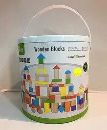 Viga Wooden Blocks Set Multicolour - 100 Pieces