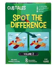 Cubtales Spot the Difference Flash Cards Volume 2 Pack of 10 - Multicolour