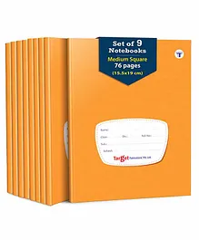 Target Publication Square Ruled Medium Notebook Pack of 9 - 76 Pages Each 