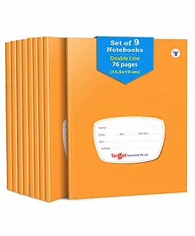 Target Publication Double Line Small Notebook Pack of 9 - 76 Pages each 