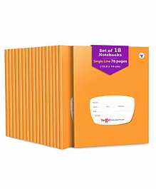 Target Publication Single Line Small Notebook Pack of 18 - 76 Pages each